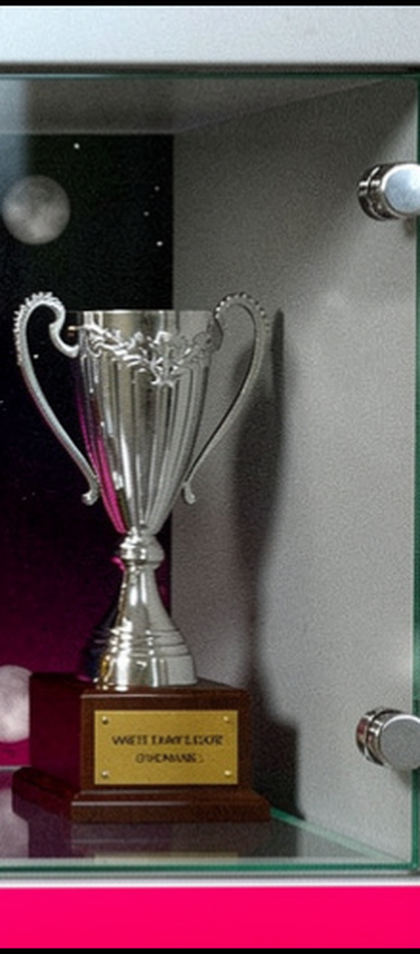 Silver trophy cup with filigree handles